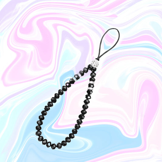 Esmeray Black - Divine Crystal Beads Phone Strap