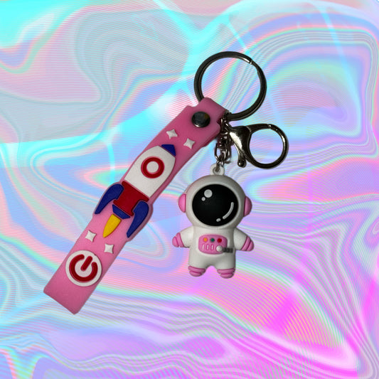 Pink Astronaut - Cute Character Keychain
