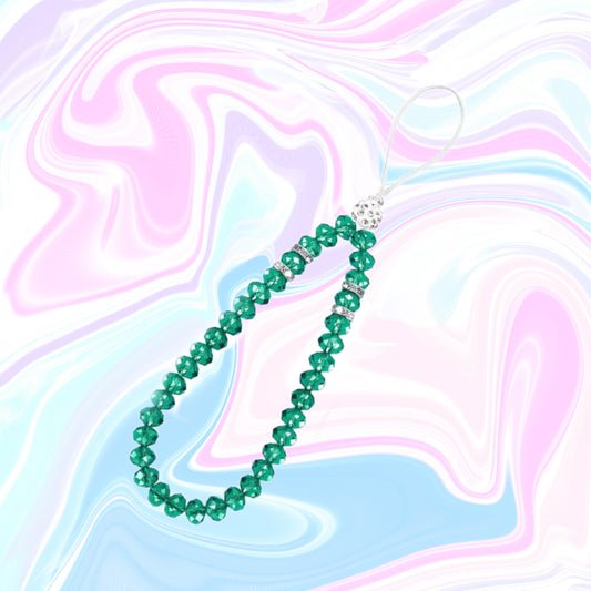 Enchanted Green - Divine Crystal Beads Phone Strap