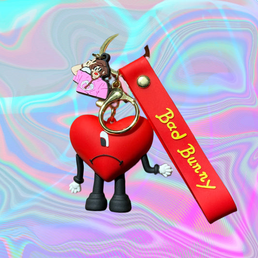 Bad Bunny Heart - Cute Character Keychain