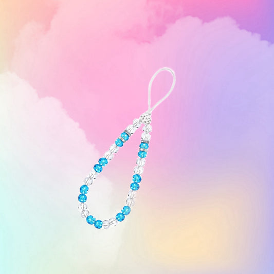 Blue Cloud - Divine Crystal Beads Phone Strap